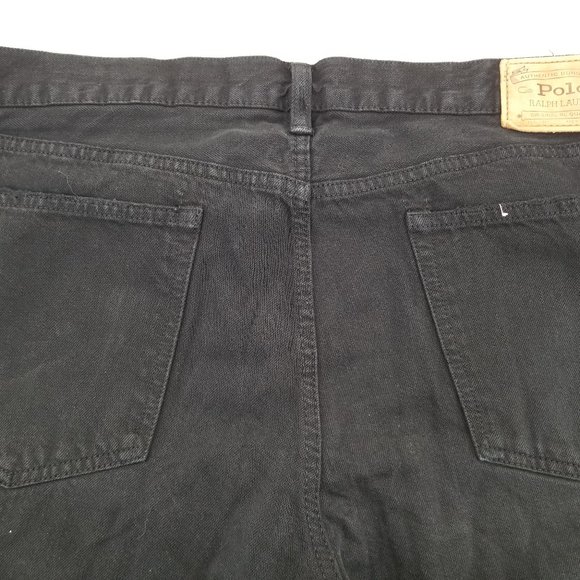 Polo Ralph Lauren Hampton Straight Mens Denim Dark Wash Black Jeans 36 x 30 - Picture 2 of 6